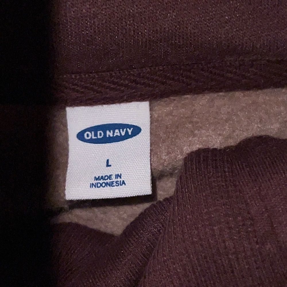 OLD NAVY Burgundy Camo 1/2 Zip Oversize French Terry Funnel Neck Sweatshirt-L - Picture 9 of 11